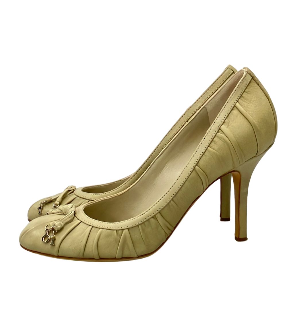 Dior Logo Charm Gathered High Heels — view 2
