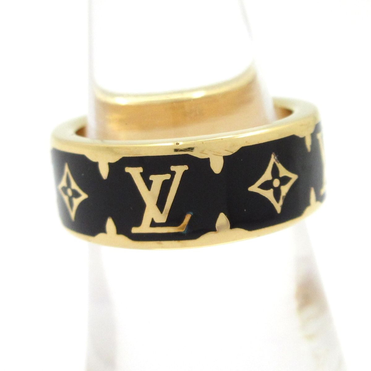Louis Vuitton Ring S Nanogram Enamel Gold Black — view 2