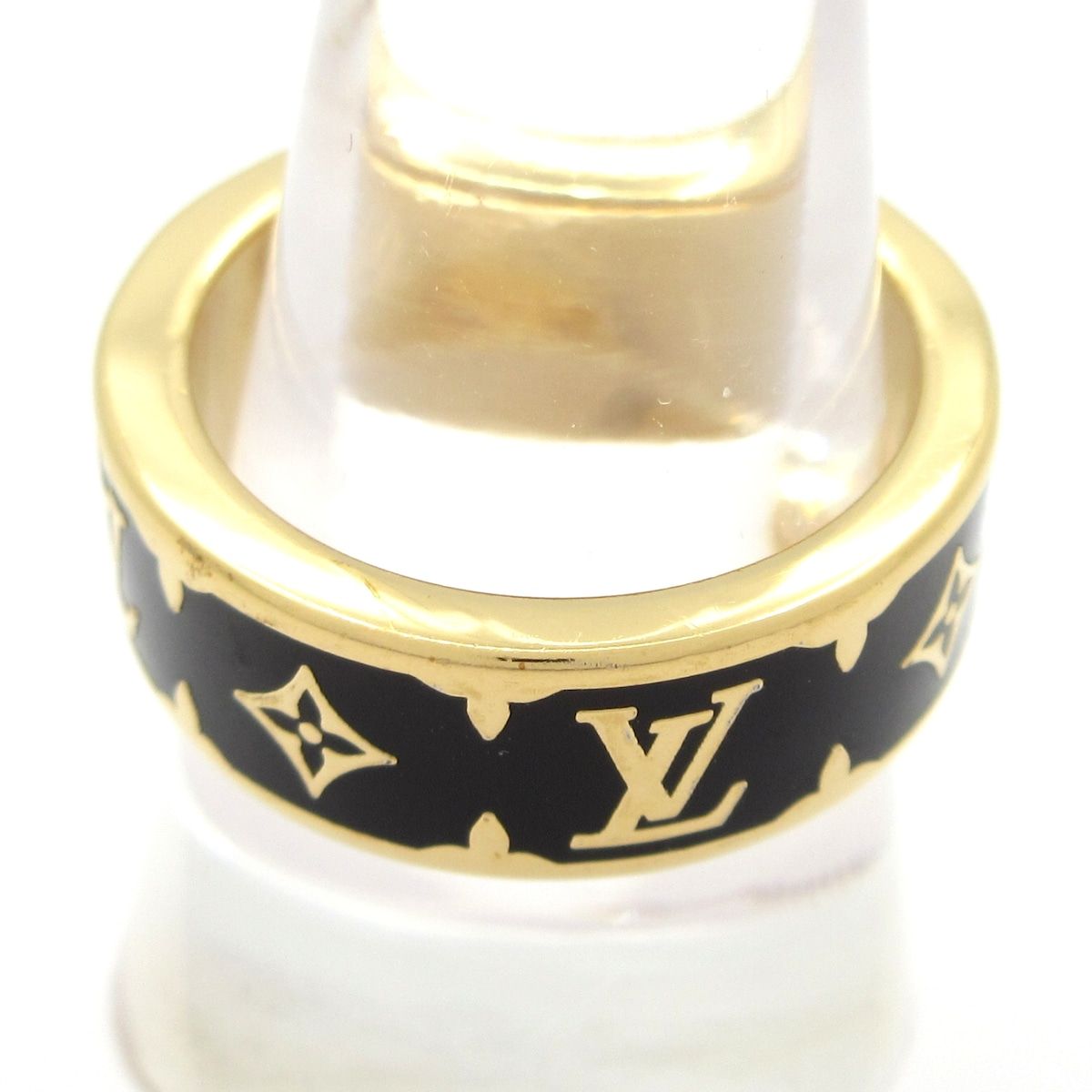 Louis Vuitton Ring L Nanogram Enamel Gold Black — view 3
