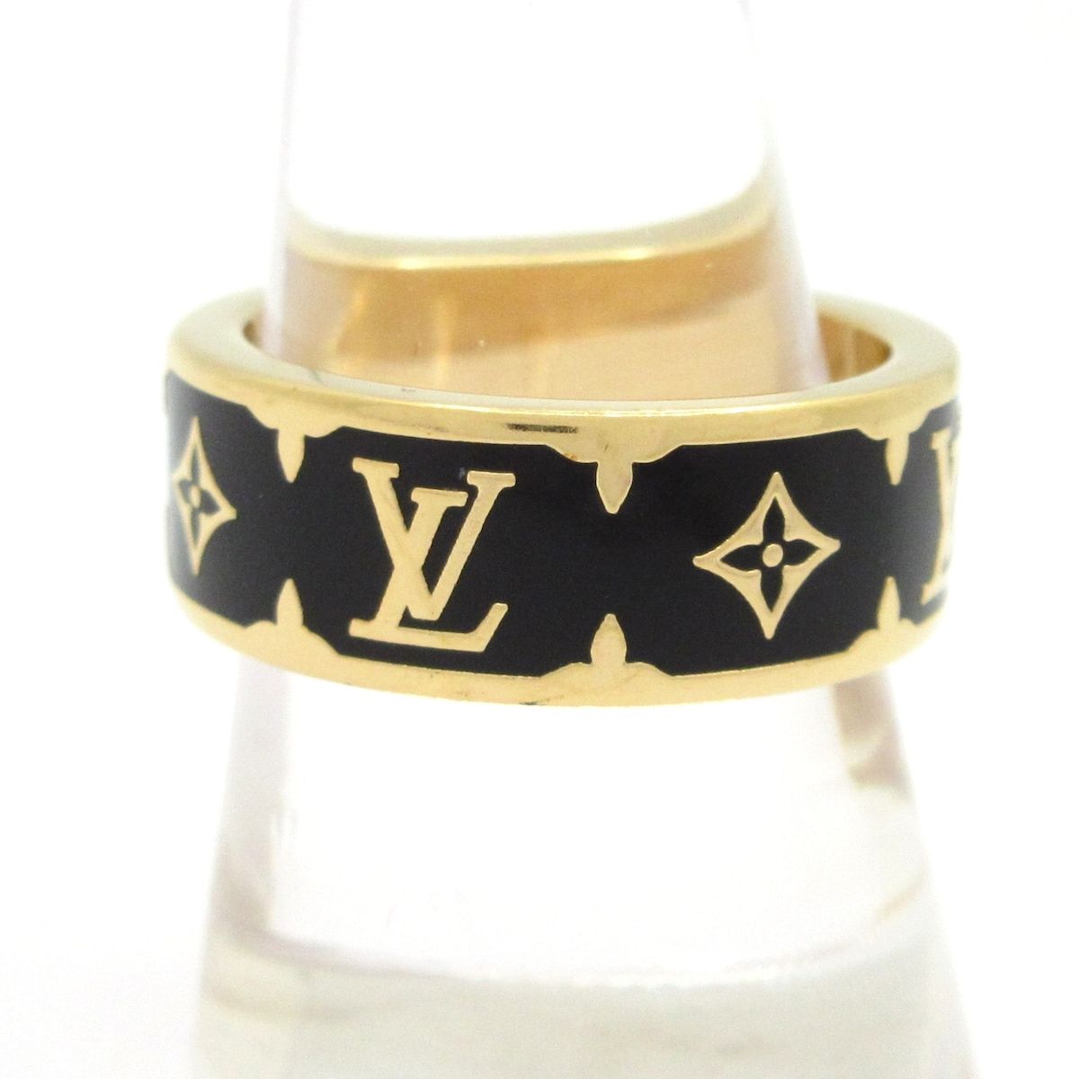Louis Vuitton Ring L Nanogram Enamel Gold Black — view 2