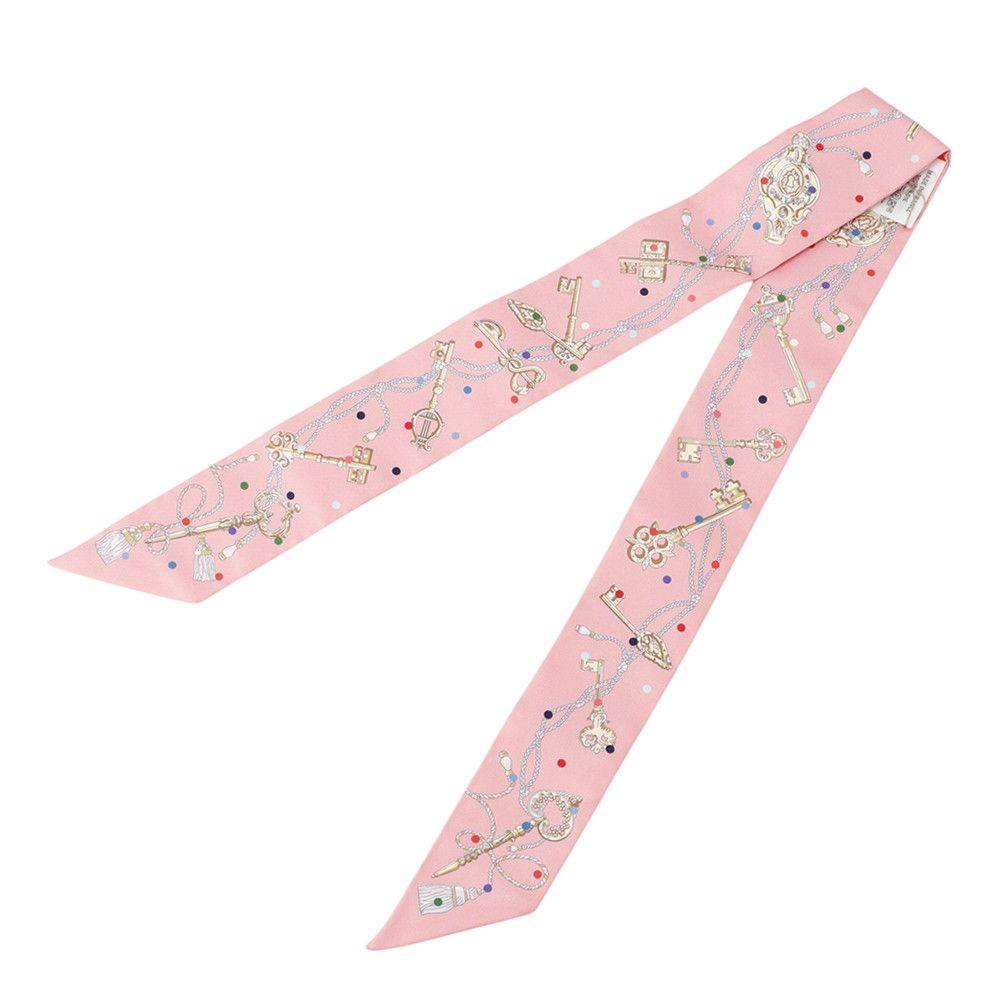 Hermes Scarf Twilly les Cles a Pois Silk Twill — view 2