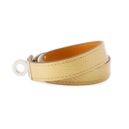 Hermes Bracelet Kelly Double Tour Dore Silver Chevre Chamkila T3 — view 2