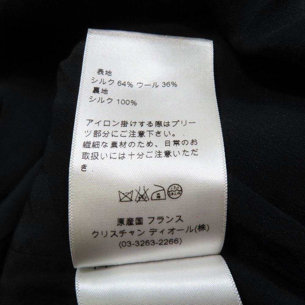 Dior Dress Pleats Short Length French Sleeve V-neck Black 36 — view 7