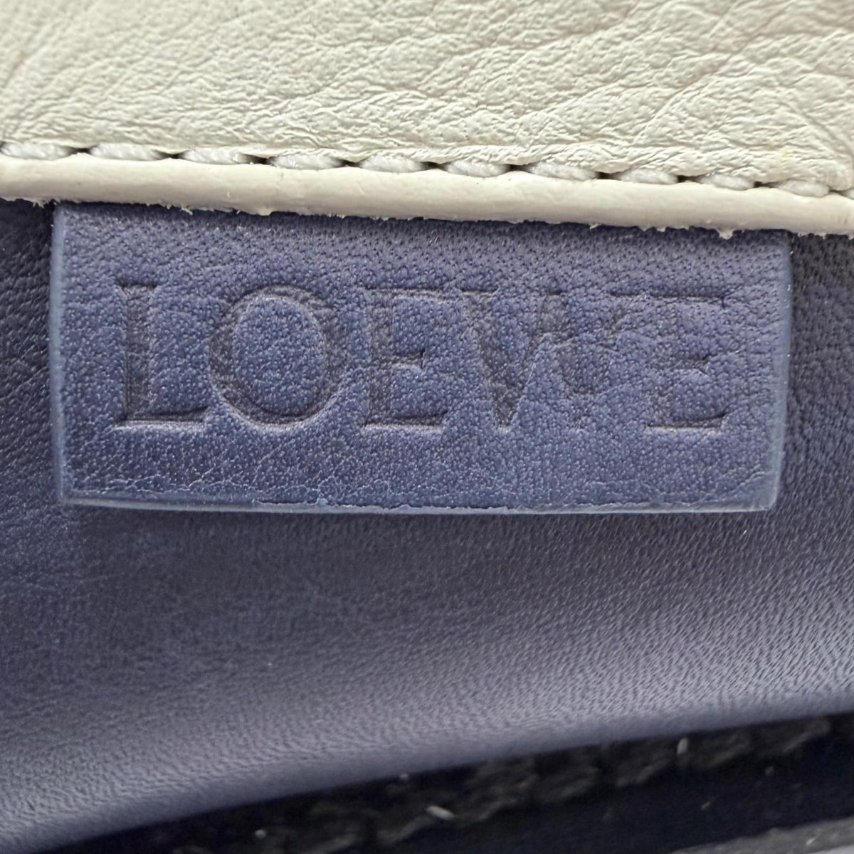Loewe Campo Logo Stamp Leather Boat Shoes Deck Navy Ivory — view 8