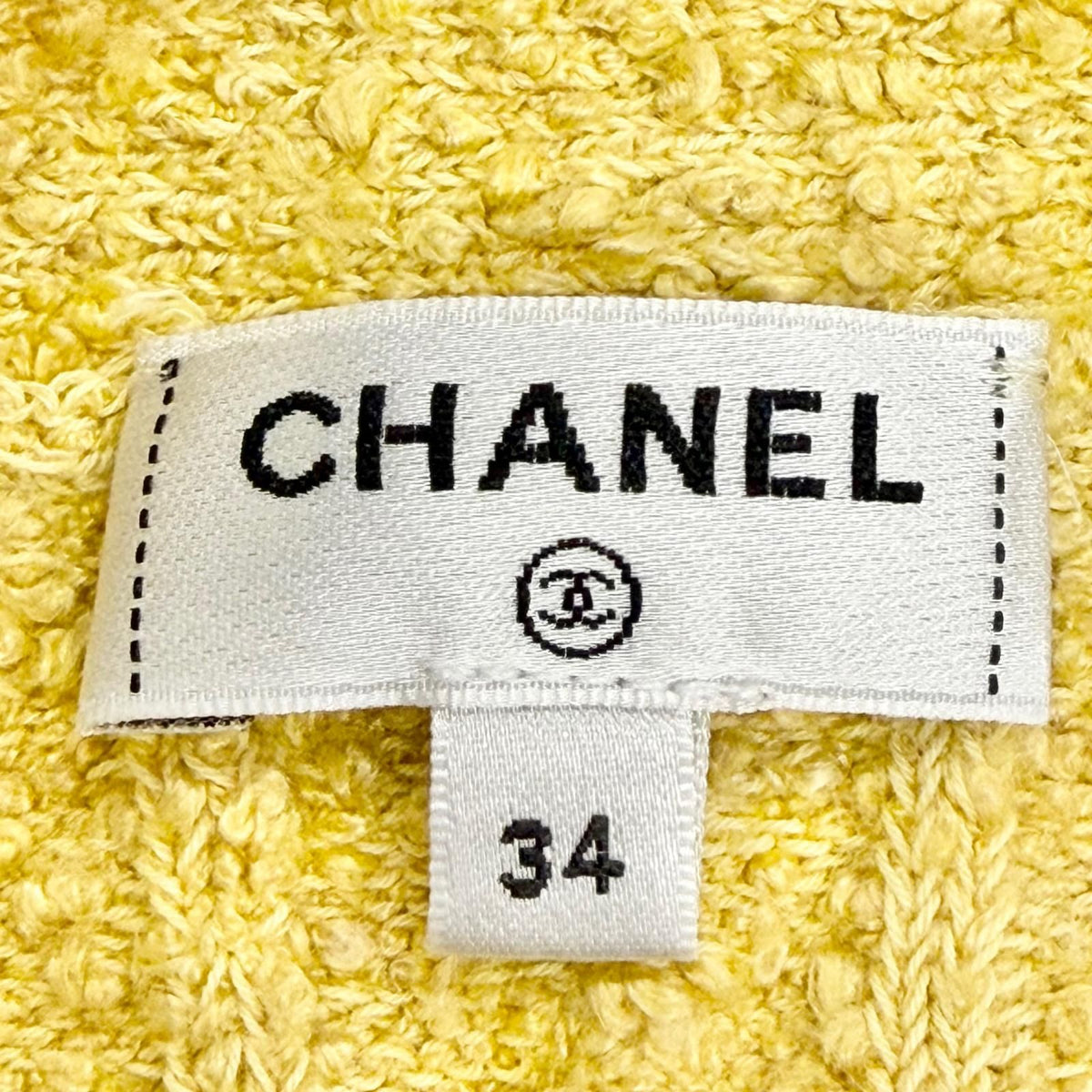 Chanel Lion Button Belt V-neck Long Sleeve Knit Long Cardigan Yellow 34 — view 8