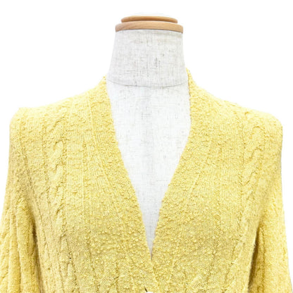 Chanel Lion Button Belt V-neck Long Sleeve Knit Long Cardigan Yellow 34 — view 3