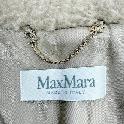 Max Mara Teddy Bear Alpaca Silk Blend Cape Poncho Coat Beige — view 7
