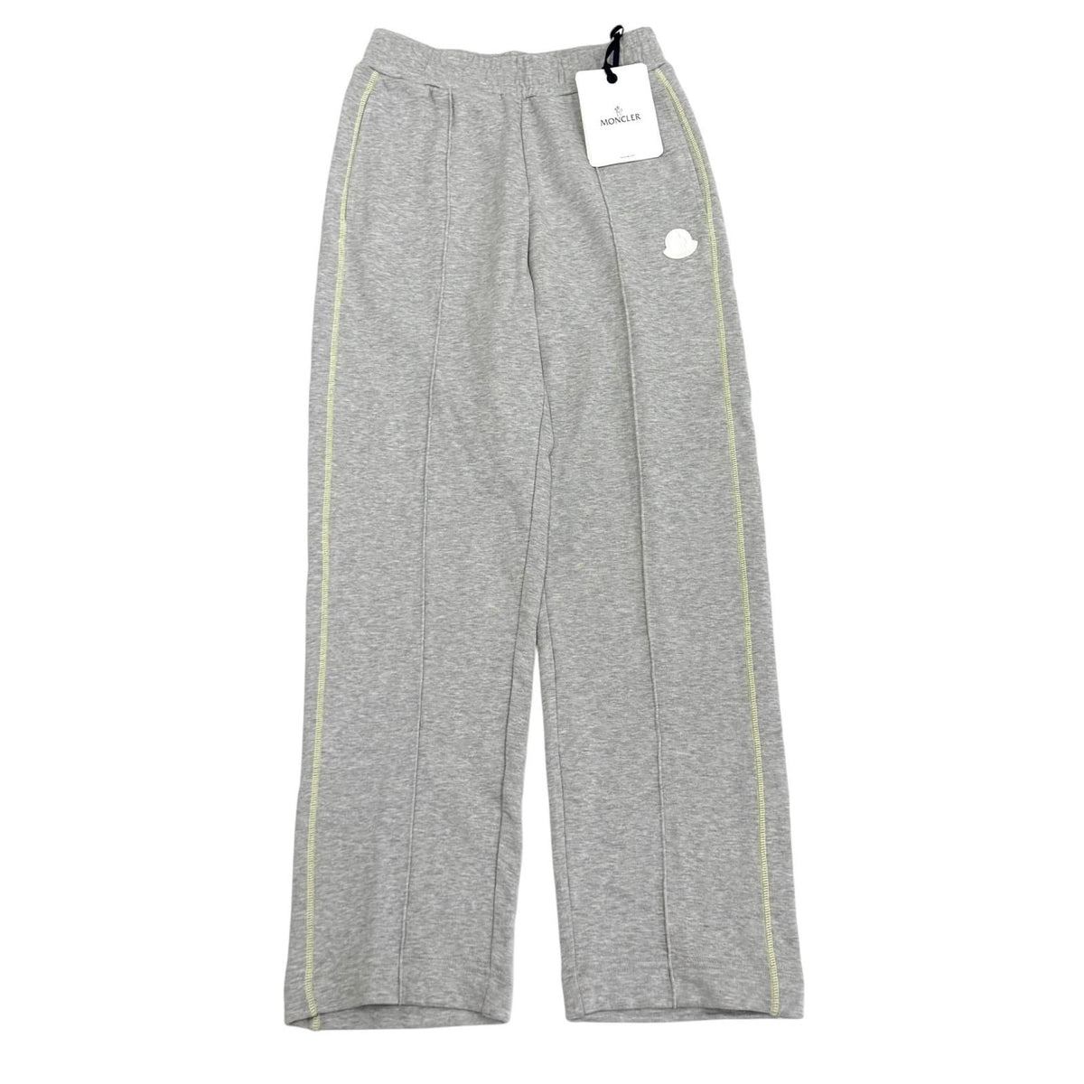 Moncler Cotton 100% Leather Logo Patch Sweatpants Gray Pants XS