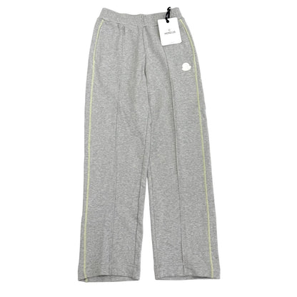 Moncler Cotton 100% Leather Logo Patch Sweatpants Gray Pants XS