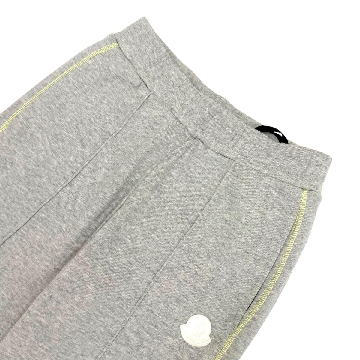Moncler Cotton 100% Leather Logo Patch Sweatpants Gray Pants XS — view 3