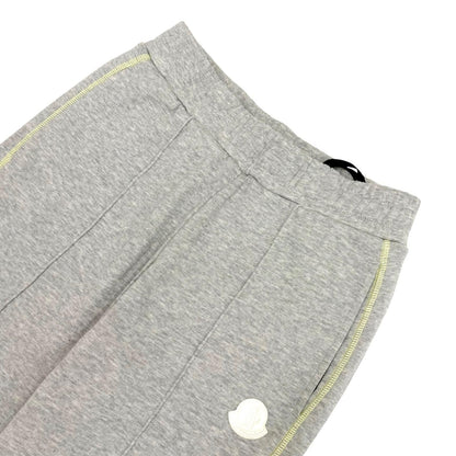 Moncler Cotton 100% Leather Logo Patch Sweatpants Gray Pants XS — view 3