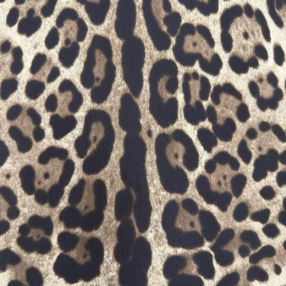 Dolce & Gabbana Silk Leopard Print Long Skirt Beige Brown 38 — view 6