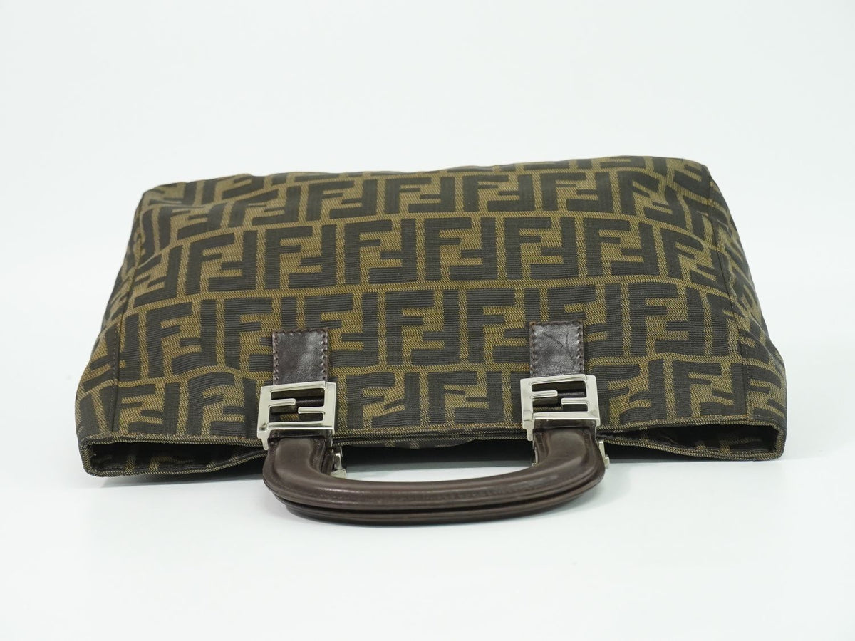 Fendi Zucca Tote Bag Canvas Brown — view 5