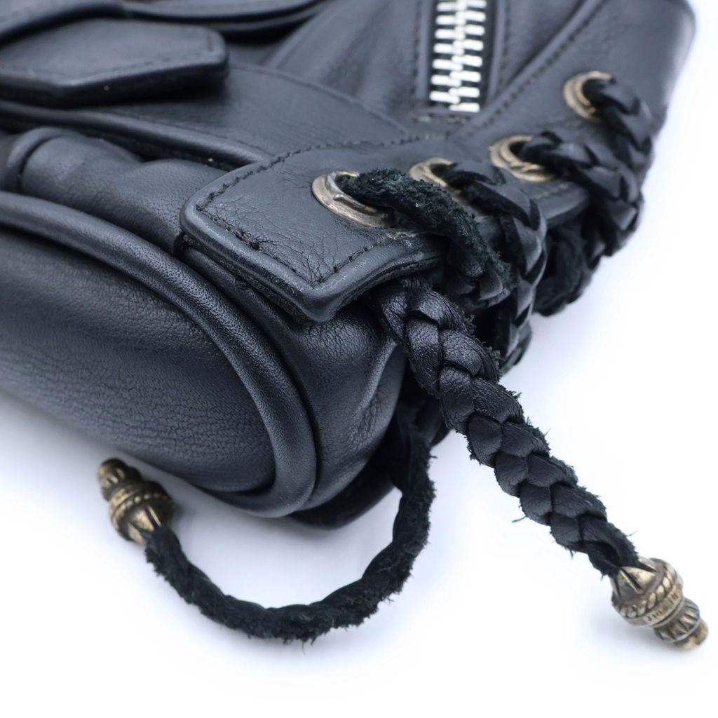 Chrome Hearts JJ Dean Small Leather Rider's Jacket Handbag Black Silver — view 5