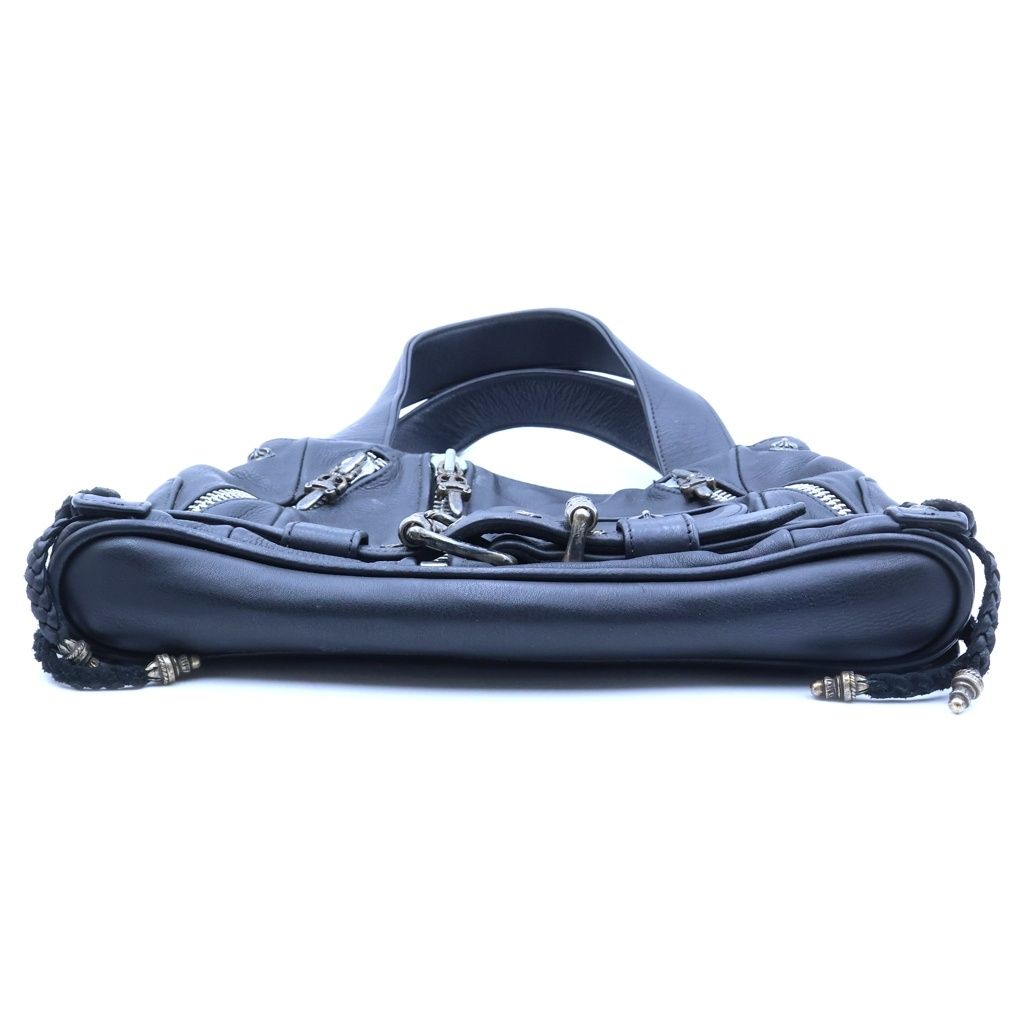 Chrome Hearts JJ Dean Small Leather Rider's Jacket Handbag Black Silver — view 4