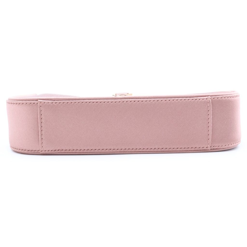 Saint Laurent Paris Mini Hobo Handbag Cassandra Satin Pink — view 4