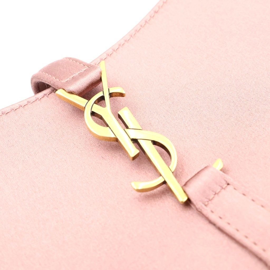 Saint Laurent Paris Mini Hobo Handbag Cassandra Satin Pink — view 6