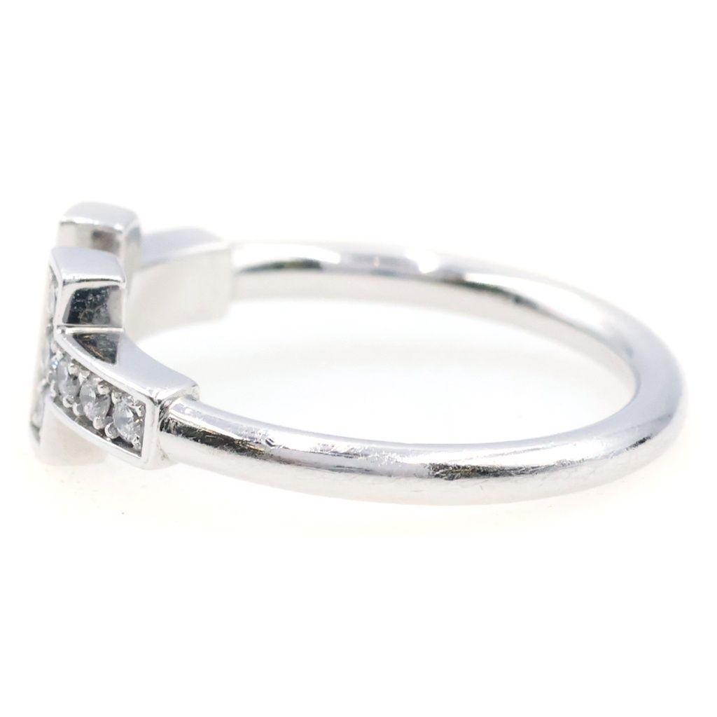 Tiffany & Co T Wire Pave Diamond Ring White Gold — view 4