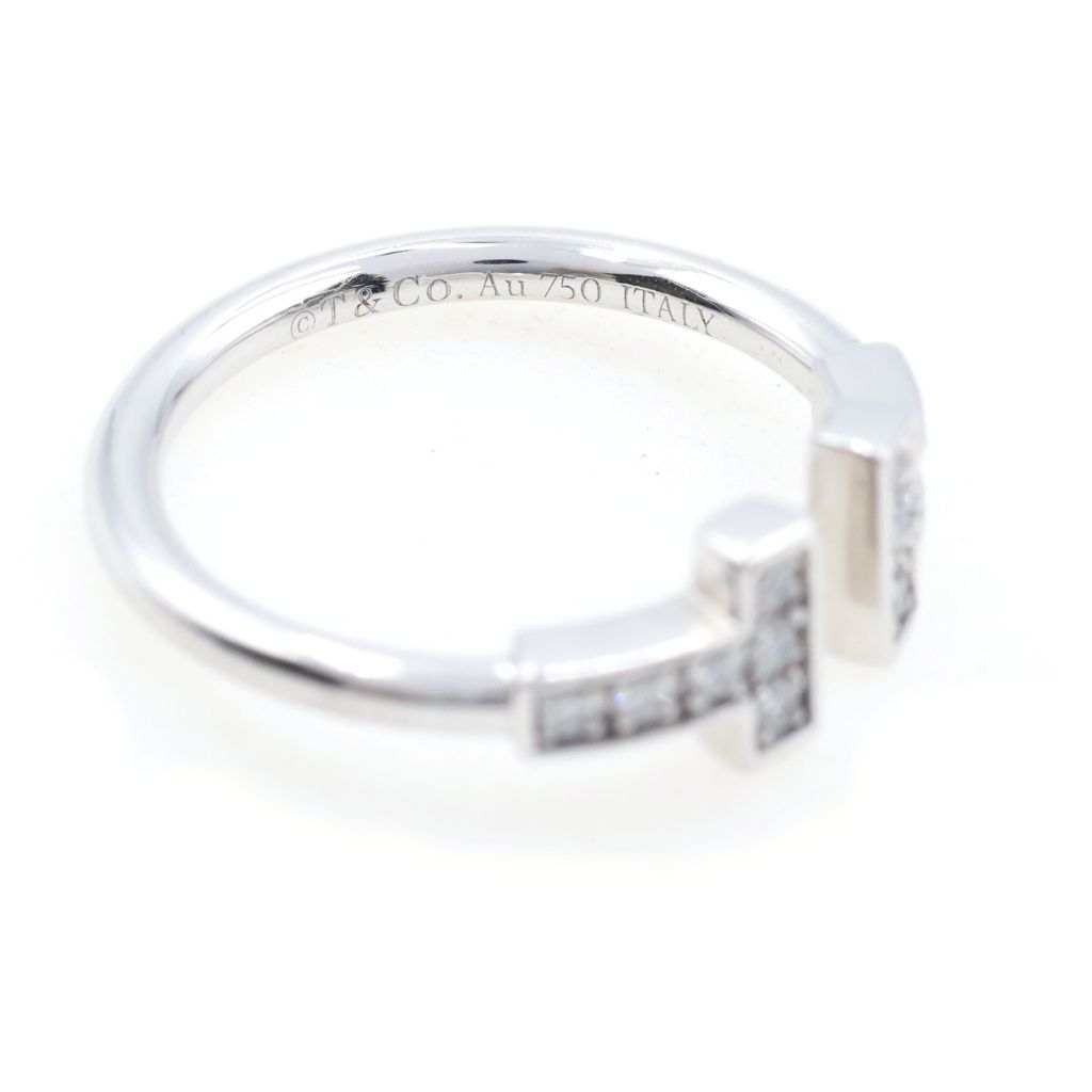 Tiffany & Co T Wire Pave Diamond Ring White Gold — view 5