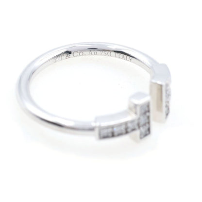 Tiffany & Co T Wire Pave Diamond Ring White Gold — view 5