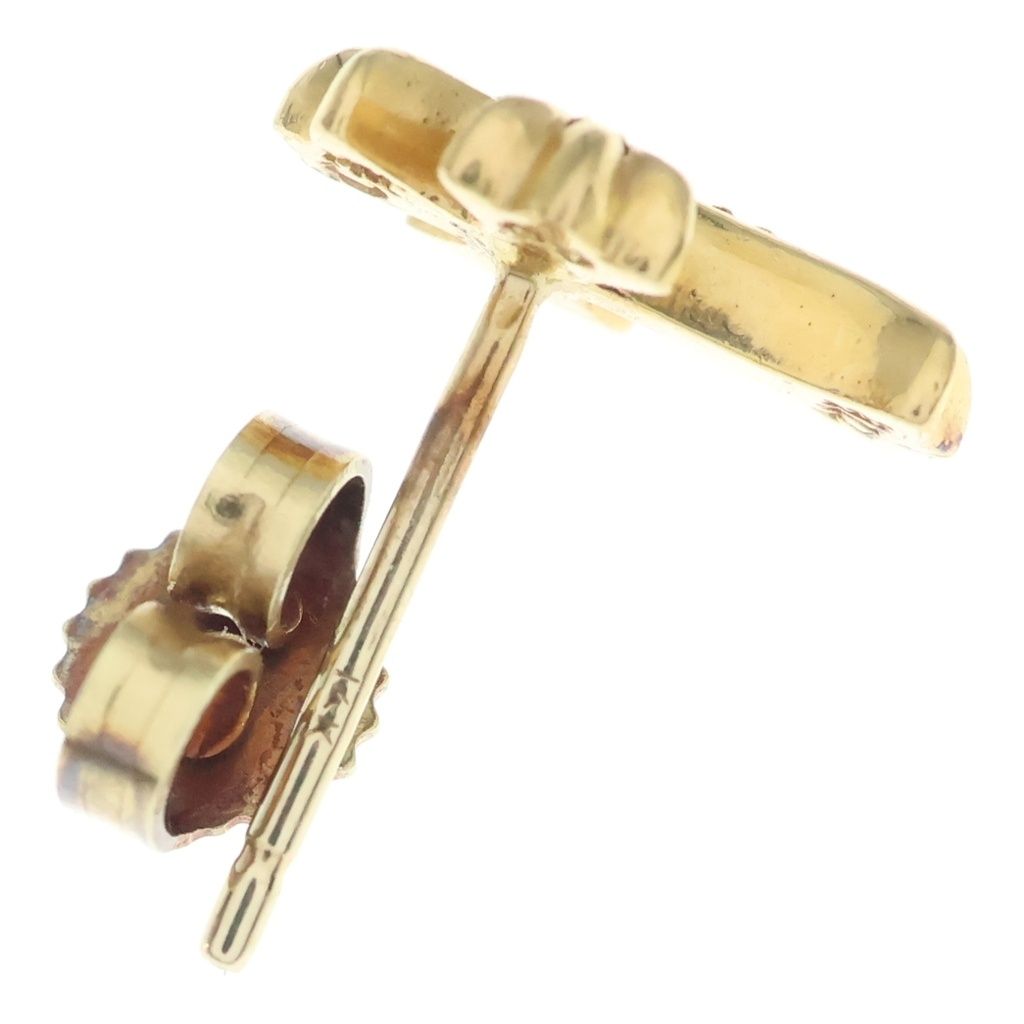 Chrome Hearts 22k CH Cross 2 Fat Pave Diamond CH Fat Stud Earrings Gold — view 6