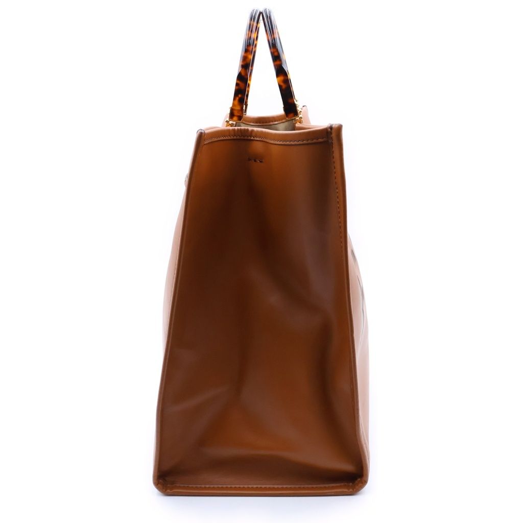 Fendi Sunshine Medium Tote Bag Brown Leather Gold — view 3