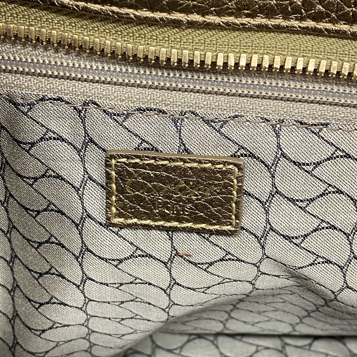 Cartier Shoulder Bag Ladogna Suede Leather Brown Metallic Gold — view 5