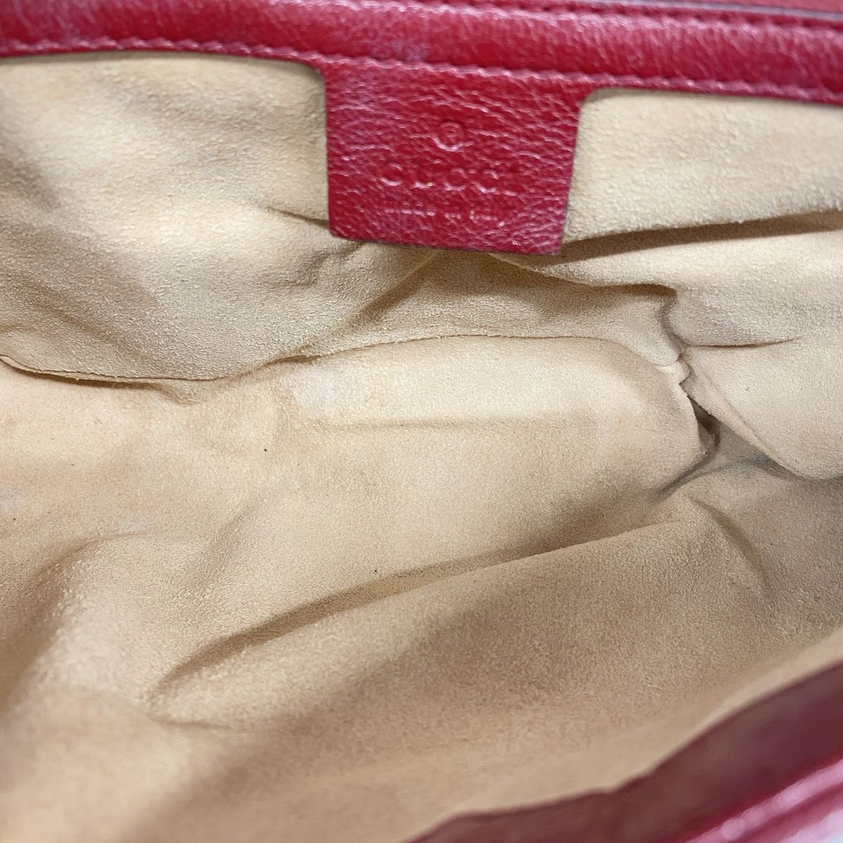 Gucci Shoulder Bag GG Canvas Marmont Beige Red Gold — view 4