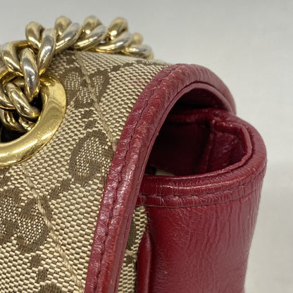 Gucci Shoulder Bag GG Canvas Marmont Beige Red Gold — view 6