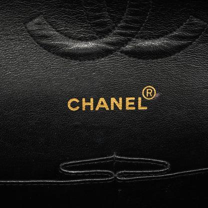 Chanel Shoulder Bag Quilted Patent Leather Black Gold — view 5