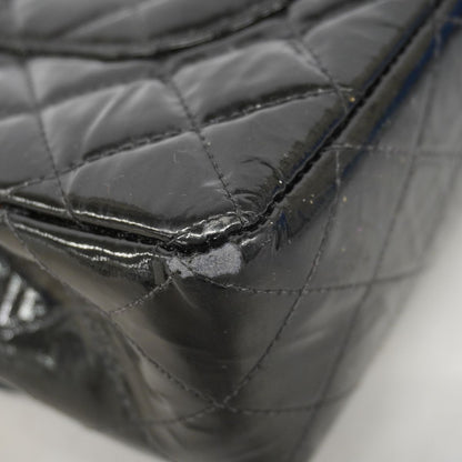 Chanel Shoulder Bag Quilted Patent Leather Black Gold — view 6