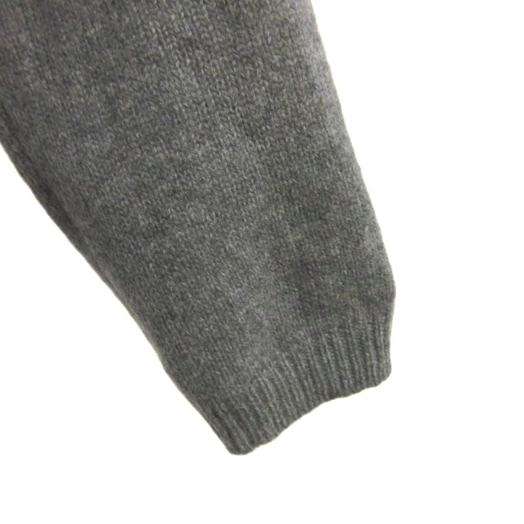 Prada Cashmere Knit Elbow Patch Long Sleeve Gray Round Neck Top Sweater 38 — view 5