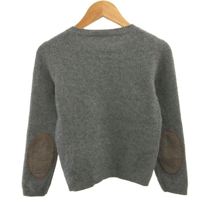 Prada Cashmere Knit Elbow Patch Long Sleeve Gray Round Neck Top Sweater 38 — view 2