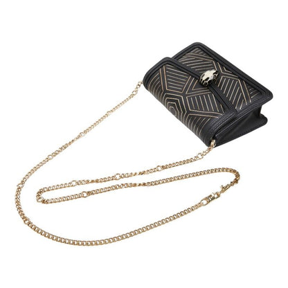 Bvlgari Serpenti Diamond Blast Chain Shoulder Bag Crossbody Black Leather — view 4