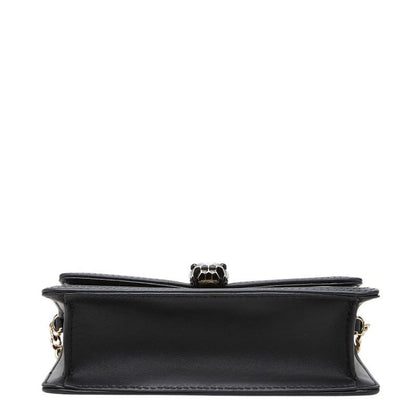 Bvlgari Serpenti Diamond Blast Chain Shoulder Bag Crossbody Black Leather — view 3