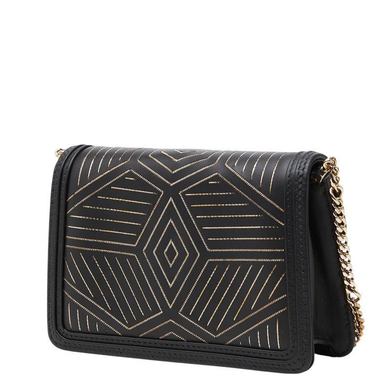 Bvlgari Serpenti Diamond Blast Chain Shoulder Bag Crossbody Black Leather — view 2