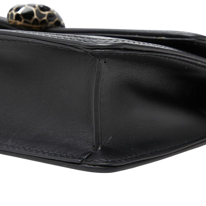 Bvlgari Serpenti Diamond Blast Chain Shoulder Bag Crossbody Black Leather — view 6
