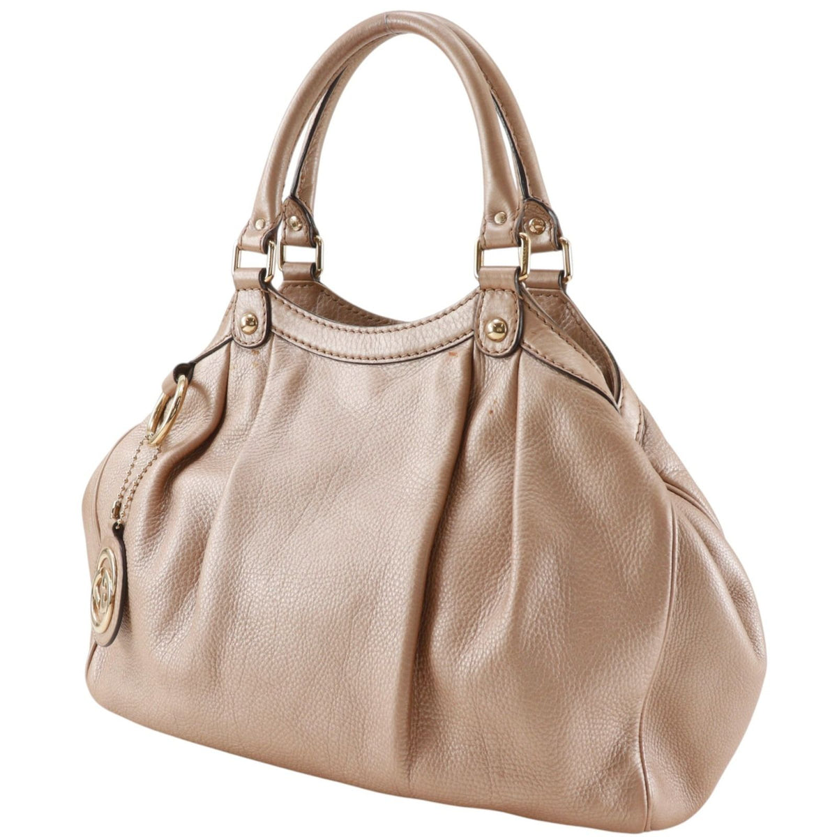 Gucci Sukey Guccissima Leather Metallic Beige Handbag — view 2