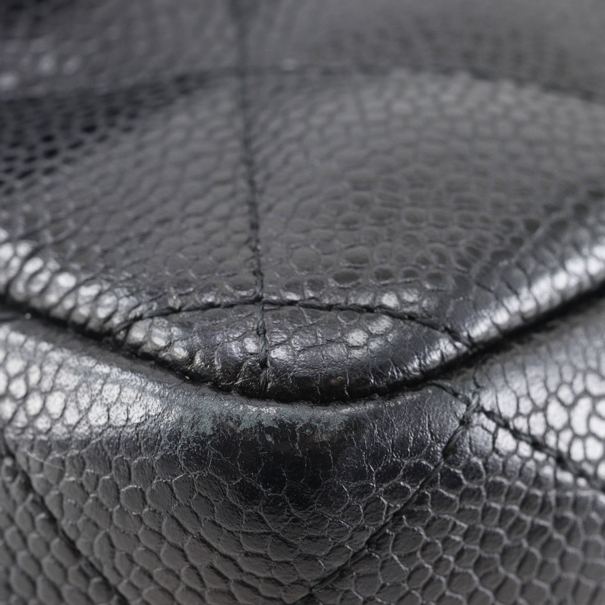 Chanel Double Flap Chain Shoulder Bag Quilted Classic Caviar Leather Black — view 4