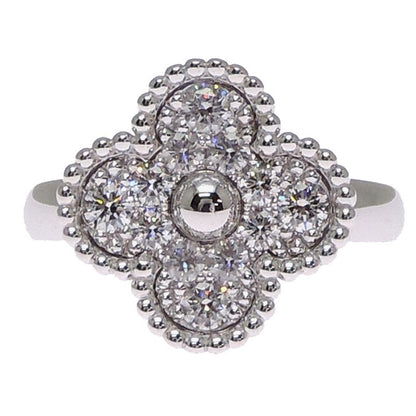 Van Cleef & Arpels Ring Vintage Alhambra Diamond 18k White Gold — view 4