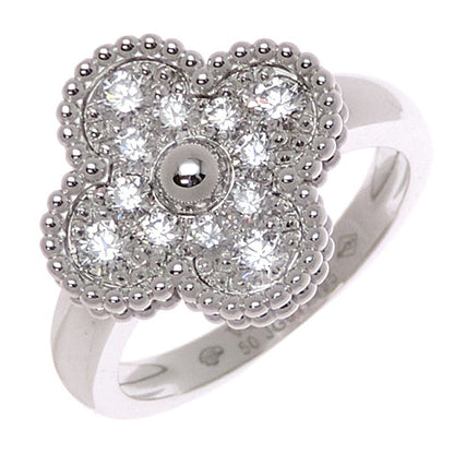 Van Cleef & Arpels Ring Vintage Alhambra Diamond 18k White Gold