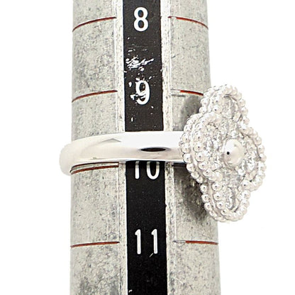 Van Cleef & Arpels Ring Vintage Alhambra Diamond 18k White Gold — view 6