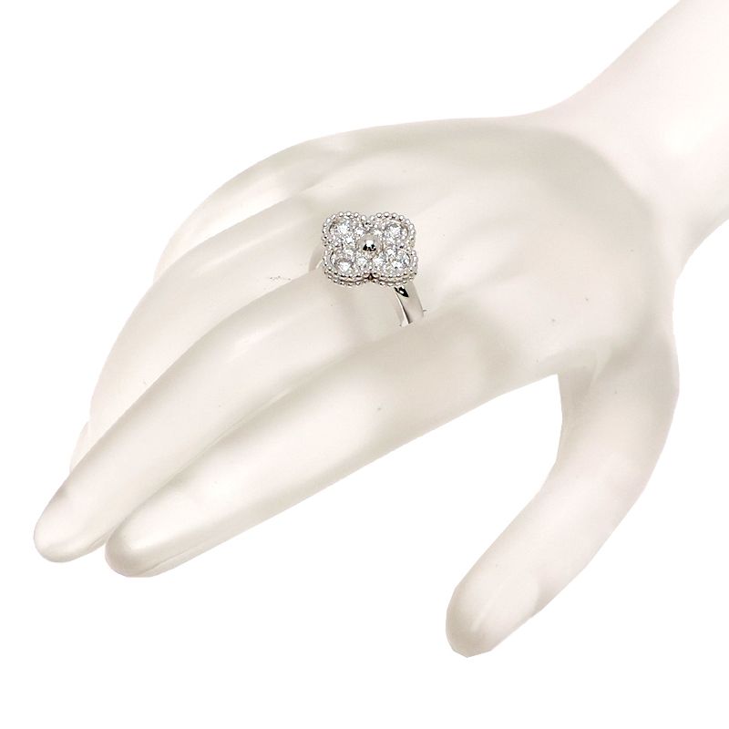Van Cleef & Arpels Ring Vintage Alhambra Diamond 18k White Gold — view 7