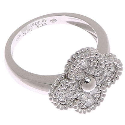 Van Cleef & Arpels Ring Vintage Alhambra Diamond 18k White Gold — view 3