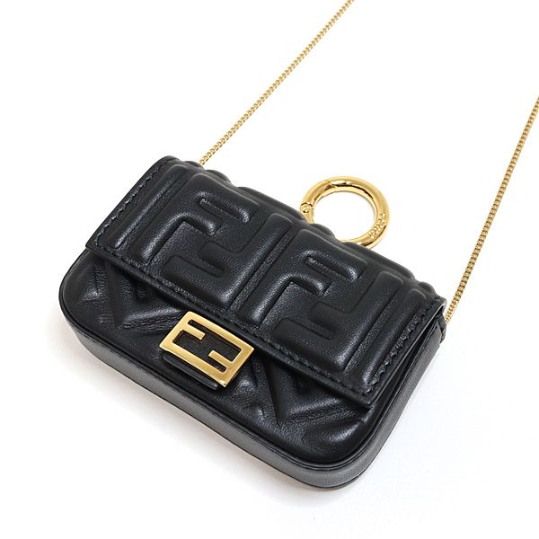 Fendi Nano Bucket Charm Black Gold Micro Bag Mini