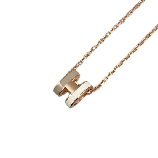 Hermes Necklace Mini Pop H Ash Rocabar Bicolor System Beige White Rose Gold Pop