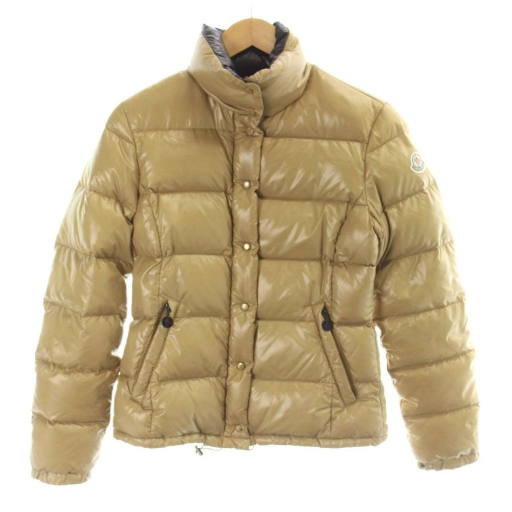 Moncler Clairy Down Jacket Logo Beige Gold Colored 50 1