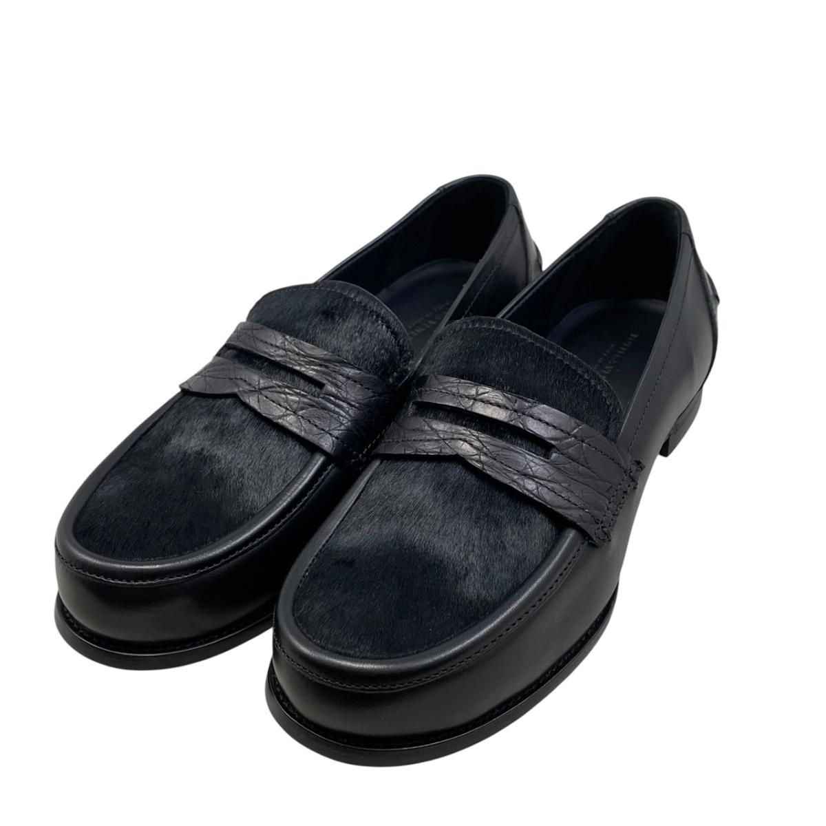 Bottega Veneta Shoes Calf Hair Leather Coin Loafers Pony Black