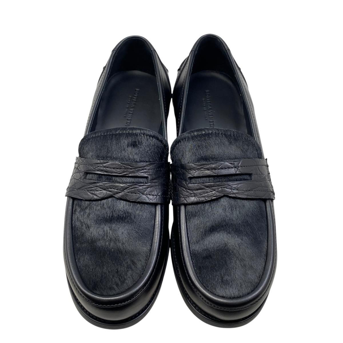 Bottega Veneta Shoes Calf Hair Leather Coin Loafers Pony Black — view 5