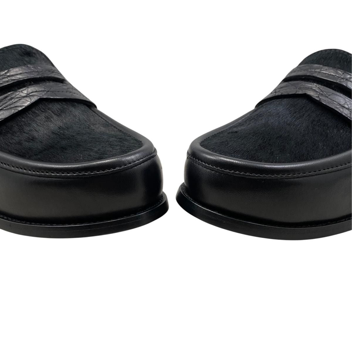 Bottega Veneta Shoes Calf Hair Leather Coin Loafers Pony Black — view 8